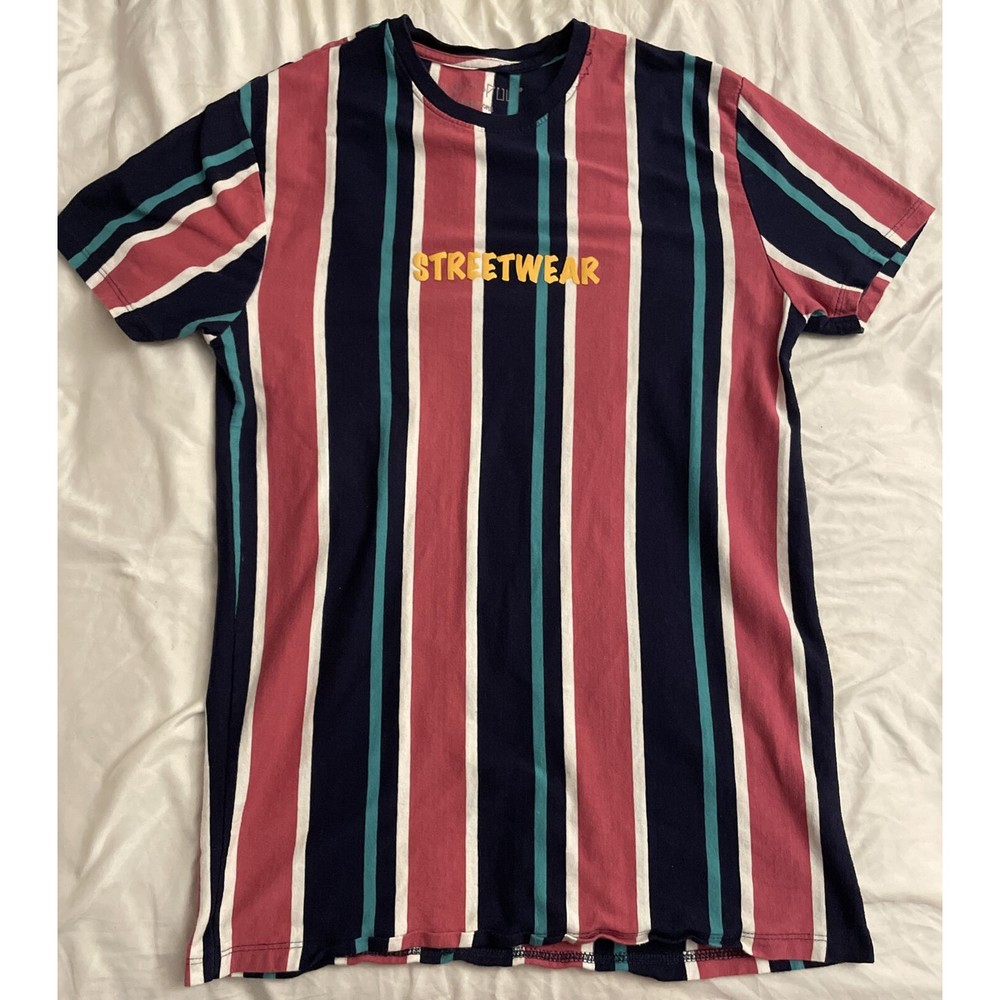 Vox Populi For The People Colorful Striped T-Shirt - Men's Small - Pre Owned